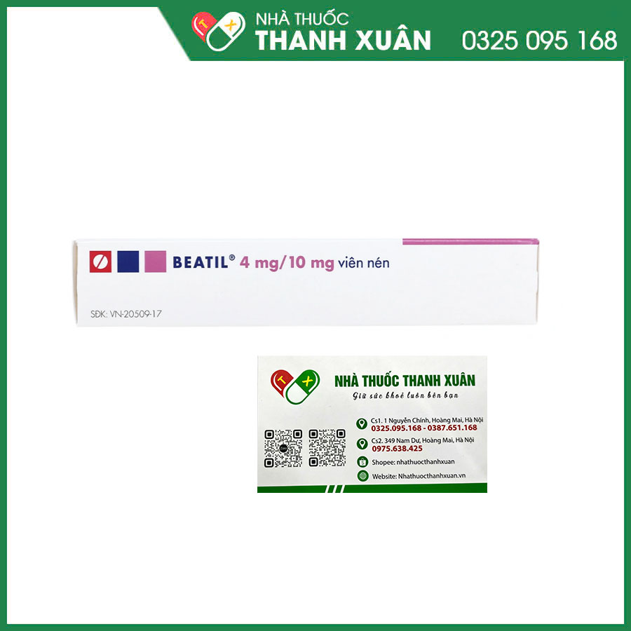 BEATIL 4mg/10mg thuốc điều trị tăng huyết áp vô căn và bệnh mạch vành ổn định